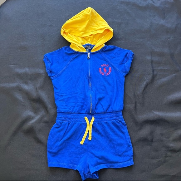 Polo Ralph Lauren Other - Girl’s Polo Ralph Lauren Blue & Yellow Hoodie Summer Romper